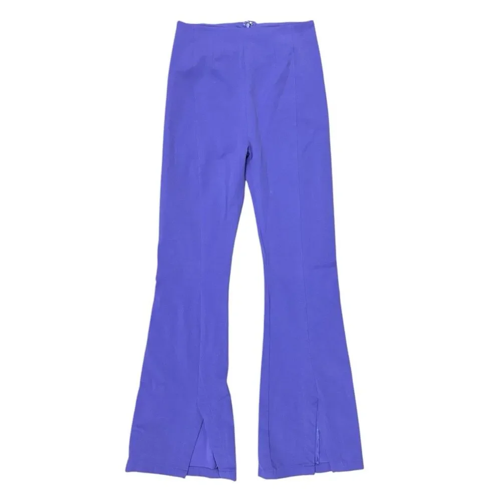 Free People Real Deal Flare Pants Purple Size XS High Rise Boho Retro Disco